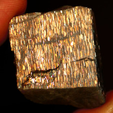 11.7g Natural Rainbow Fire Lattice Sunstone Raw Crystal Slice Rare Specimen Slab picture