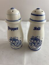 TEXAS DESTINATION Blue and White SALT AND PEPPER SHAKERS - MADE IN JAPAN picture