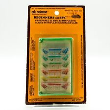 Vintage Edu-Science Beginners 12 Specimen Slide 6 Prepared Plastic Slides & Case picture