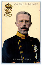 Sweden Postcard With People for the Motherland HM King Gustaf V. c1910 picture