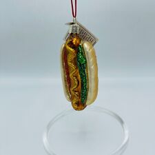 2004 Merck OWC Old World Christmas Glass Blown Hot Dog Ornament picture