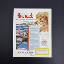 Vintage 1954 Holiday January Greyhound Bus Magazine Advertisement Full Page picture