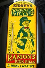 Dr. Ramons Thermometer Laxative Kidney Brownie Pills Original Tin Sign Drug 9x21 picture