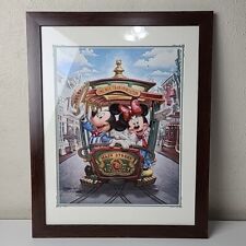 Disney Parks Greg McCullough Main Street Trolley Framed Print 15.75” x 19.75