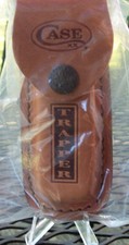 Case MediumTrapper Sheath Brown Leather Construction Fits Folding UP TO 4" KNIFE picture