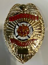 Hwc Volunteer Firefighter Gold Tone Badge Shield with Color Seal picture