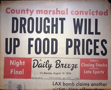 DROUGHT WILL UP FOOD PRICES - THE DAILY BREEZE NEWSPAPER AUGUST 12, 1974 picture