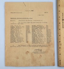 May 1945 USS Core Executive Officer's Notice of Rating Advancements J. W. Byng picture