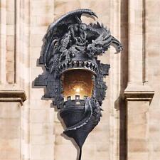 Sculpted Dragon Perched on Medieval Castle Turret Dramatic Decor Wall Sconce picture
