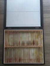 Vintage Clay Adams A-1600 Microscope Slide Box 100 Prepared Botany Biology 1966 picture
