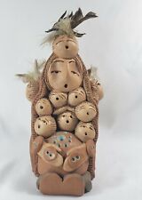 Navajo Artist Pottery Storyteller Cheyenne Jim By  Diane 11 Babies Feathers  picture