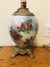Vintage Hurricane GONE WITH THE WIND Parlor Table Lamp BASE Hand Painted 16” picture