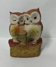 Owl Figurine Couple Sleep Awake Cute 1960s Ceramic Japan Nightlight - Need Light picture