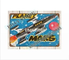 1977 Planet Mars Rocket Ship metal tin sign contemporary outdoor wall art picture
