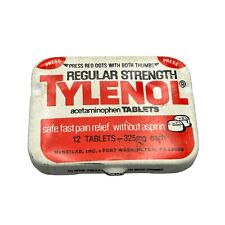 Vintage Tylenol Medicine Tin 12 Tablets Empty Good Condition Ships Quickly picture