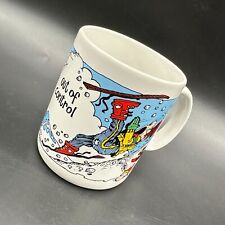Vintage Coffee Mug Skier Out of Control Gary Patterson Thought Factory Japan picture