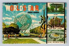 New York City NY, Worlds Fair Plaza of Astronaut Rocket Thrower Vintage Postcard picture