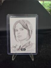 Topps Star Wars Rogue One Sketch Card Robert Hendrickson Jyn Erso Felicity Jones picture