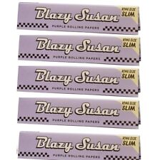 5x Blazy Susan King Size Purple King Slim Rolling Paper 50 Papers/Pack*FreeShp💃 picture