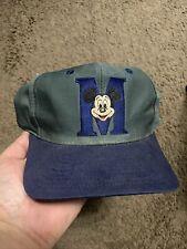 Vintage 90s Goofy Hat Co Mickey Mouse Snapback Hat 90s Olive Green picture