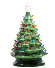 ReLIVE Green Tree with Multicolored Lights, Tabletop Ceramic Tree, 14.5 Inch picture
