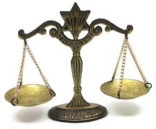 Vintage Brass Bronze Scales Of Justice Decorative Jerusalem Israel Shalom 5