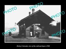 OLD 8x6 HISTORIC PHOTO OF DICKEY COLORADO THE RAILROAD DEPOT STATION c1900 picture