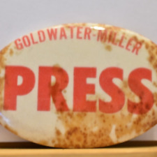 1964 PRESS Barry Goldwater William Miller President Candidate Political Pinback picture