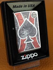 ZIPPO 28952 ACE of SPADES on HIGH POLISH CHROME Lighter - NEW APR (D) 2016 picture