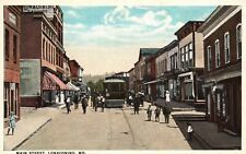 Vintage Postcard 1920's View of Main Street Lonaconing Maryland MD picture