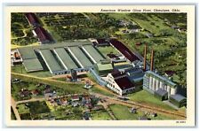 c1940's Aerial View Of American Window Glass Plant Okmulgee Oklahoma OK Postcard picture