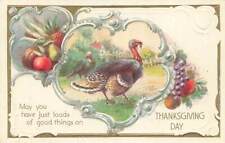 c1910 Turkeys Grapes Apple Pear Pineapple House Thanksgiving P291 picture