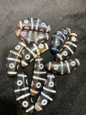 10 Pcs Rare Tibetan Old Agate Dzi *8Eyed* Horned Beads  picture