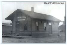 c1960's CB&Q Depot Libertyville Iowa IA Train Depot Station RPPC Photo Postcard picture