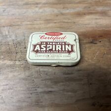 Vintage Certified Brand Aspirin Tin 1939 picture