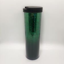 NEW Starbucks Green Glitter Sparkle Sealing Twist Lid Plastic Tumbler 16 fl oz picture