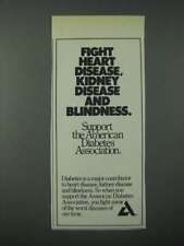1986 American Diabetes Association Ad - Fight Heart Disease picture