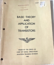 Military Vintage Navy Manual Vietnam Era Basic Theory Application of Transistors picture