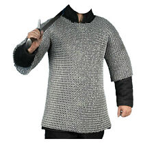 9mm Aluminium Full Flat Riveted Chainmail Shirt Haubergeon Large Size picture