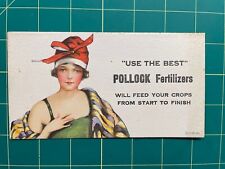Pollock fertilizer blotter - unused - 1920s flapper woman - farm product picture