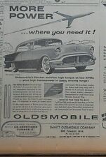 1956 newspaper ad for Oldsmobile  - More Power Where You Need It, 