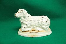 Vintage Small Cast Iron White Sheep Figurine 3