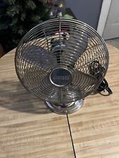 Airtech Metal Chrome Desk Fan Model FT-5-25  3-Speed Working Not Rotating #326 picture