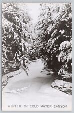 Coldwater Canyon California, Winter Snow, Vintage RPPC Real Photo Postcard picture