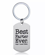 Brand New Funny Best Farter Ever I Mean Father Dads Day Silver Keychain Gift picture