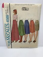 McCalls 4589 Misses Set Of Skirts Vintage Pattern Size Waist 24 *Uncut* picture