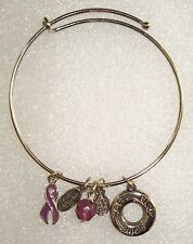 Alzheimer's awareness bracelet purple ribbon,circle of hope,boxed,USA picture