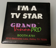 Grand Vision Pro TV Star Graphics Vintage IT PC Computer Button Pin Pinback picture