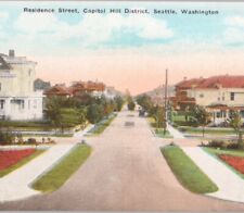Residence Street, Capitol Hill District, Seattle, WA 1910s Vintage Postcard UNP picture