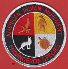 AIM AMERICAN INDIAN MOVEMENT ENDANGERED SPECIES SHOULDER PATCH. picture
